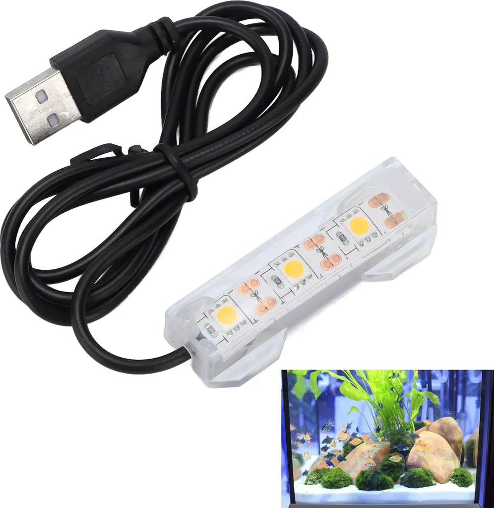 Luce LED USB per Acquario: Spettro Giallo per Paesaggio e Piante - 4