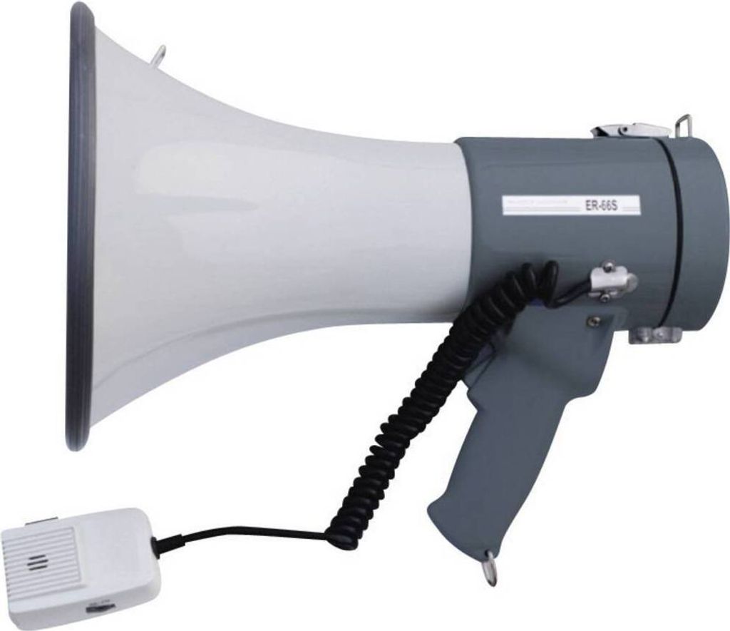 SpeaKa Professional ER-66S Megaphon mit Handmikrofon, mit Haltegurt, integrierte Sounds