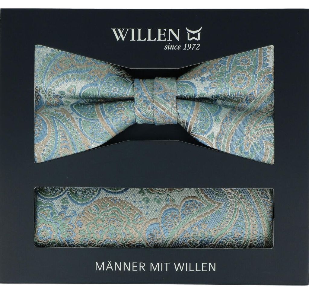 Seiden Fliege-Set mit Paisleydesign, Schleife 11,5x5,5cm, Produktbild 
