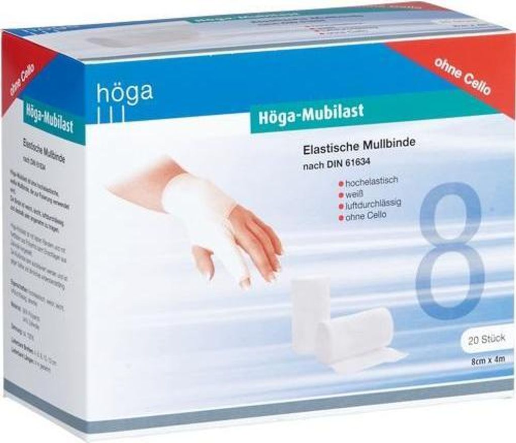 HÖGA-MUBILAST Fixierbinde 8 cmx4 m o.Cellophan