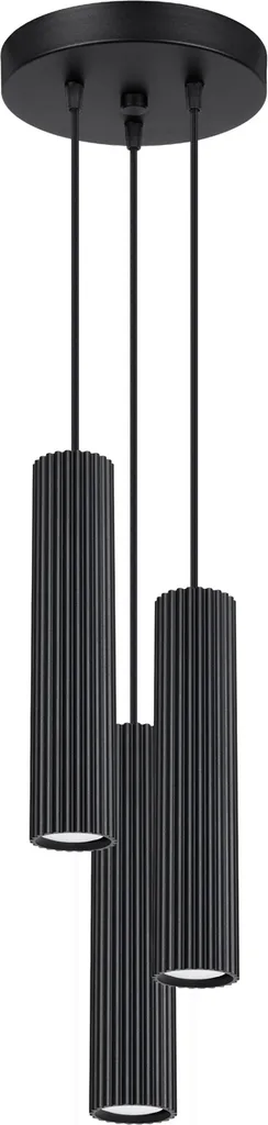 Lampadario KARBON 3P Nero Alluminio 108cm | Sollux Lighting 3xGU10