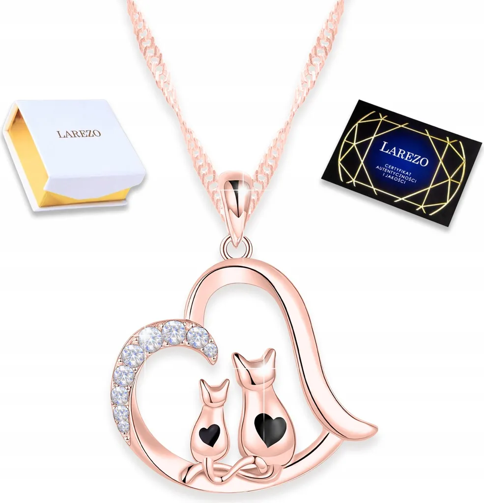 Collana Migliore Amica Argento 925: Pendente Gatto e Cuore Oro
