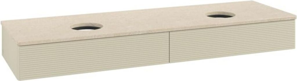 V&B Waschtischunterschrank mit Frontstruktur, mit Beleuchtung Antao 160x50cm, WBP-farbe botti., si Gr m Lac