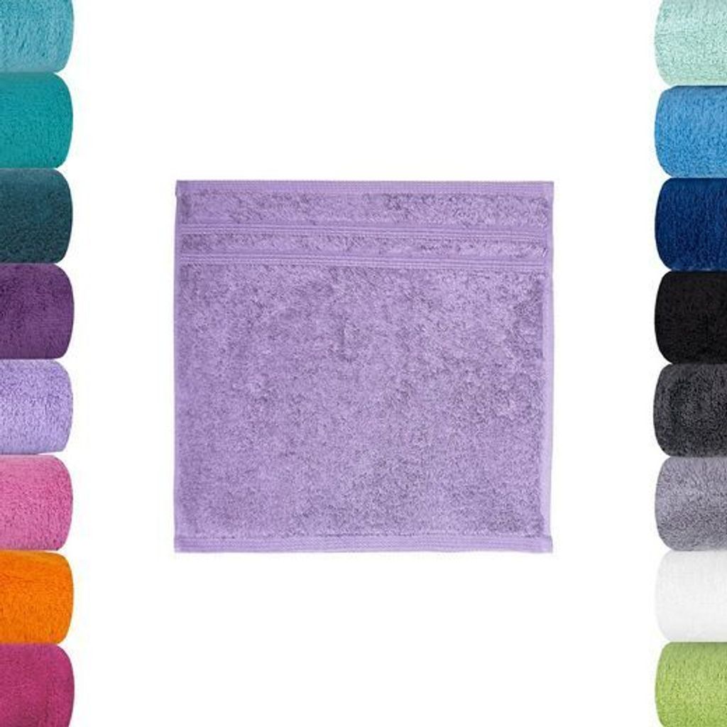 Lavea Seiftuch Bali - 30x30cm / Flieder / 2er-Set - aus 100% Baumwolle, einzigartig weiche Seiftücher mit Aufhänger, hochwertige und nachhaltige ...