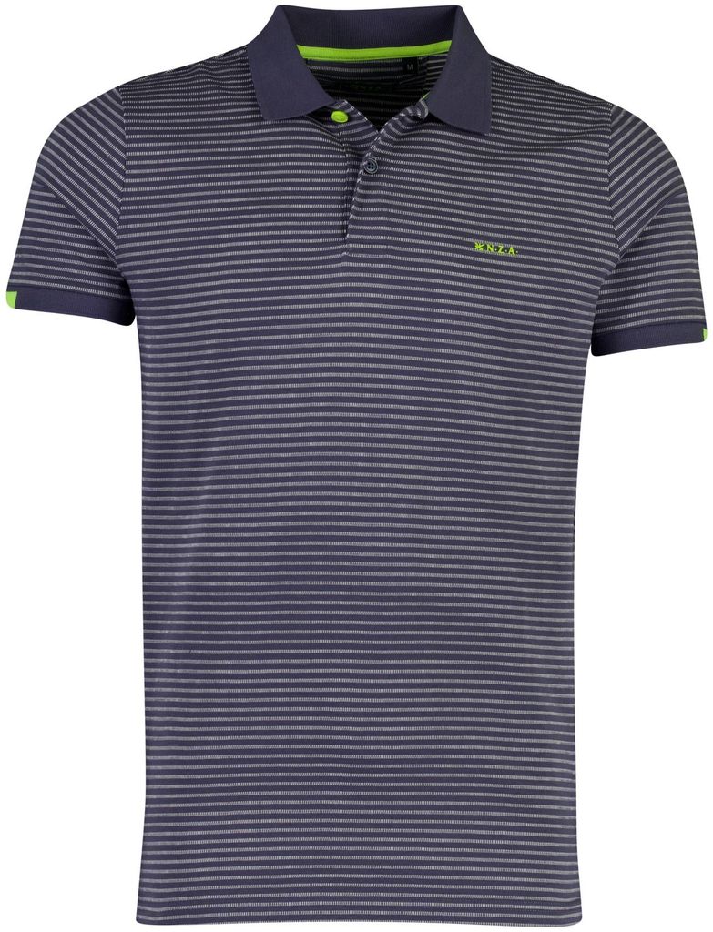 Poloshirt New Zealand blau gestreift Baumwolle