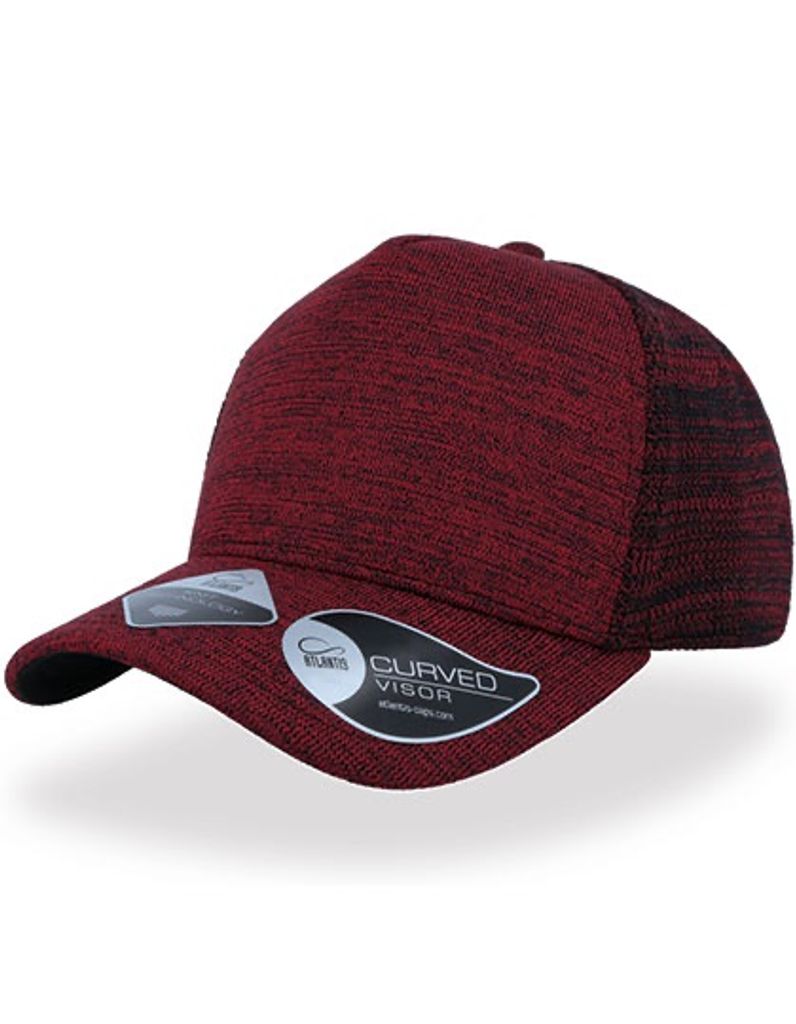 5-Panel-Design Knit Cap - PVC-Verschluss - Farbe: Red/Black - Größe: One Size