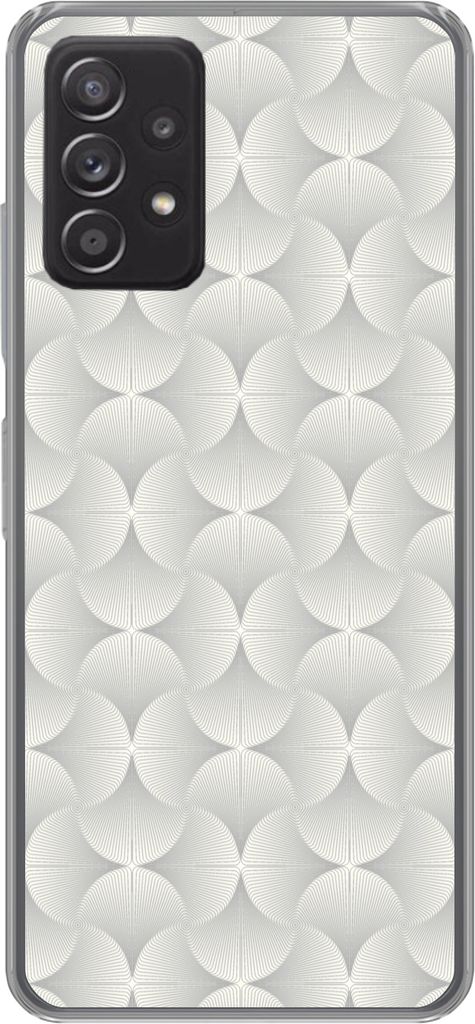 MuchoWow Handyhülle Schutzhülle Hülle für Telefoonhoesje Samsung Galaxy A53 5G Muster - Silber - Retro Silikon Softcase Handy Hülle - Hardcover