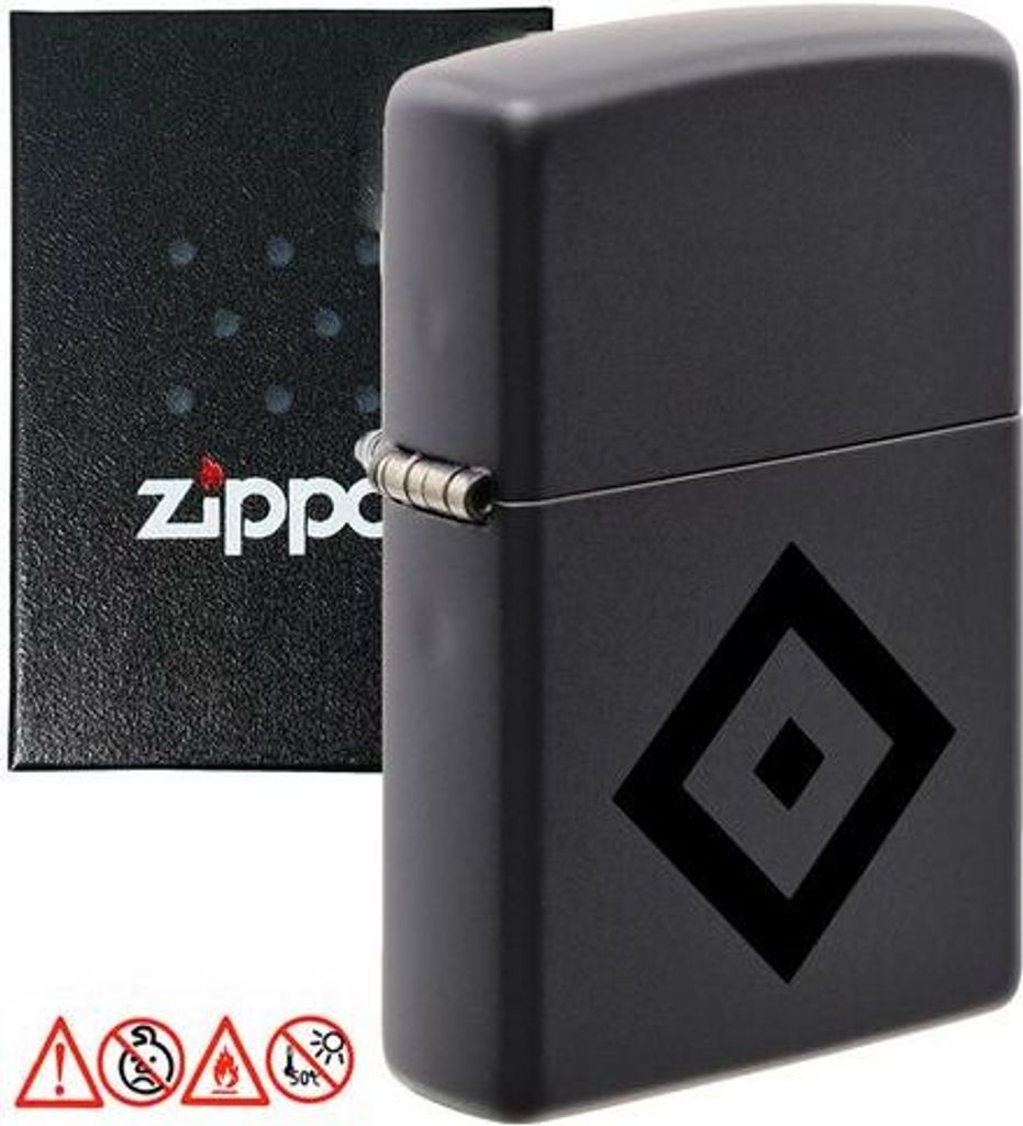 ZIPPO HSV Schwarz matt Benzinfeuerzeug Produktbild 