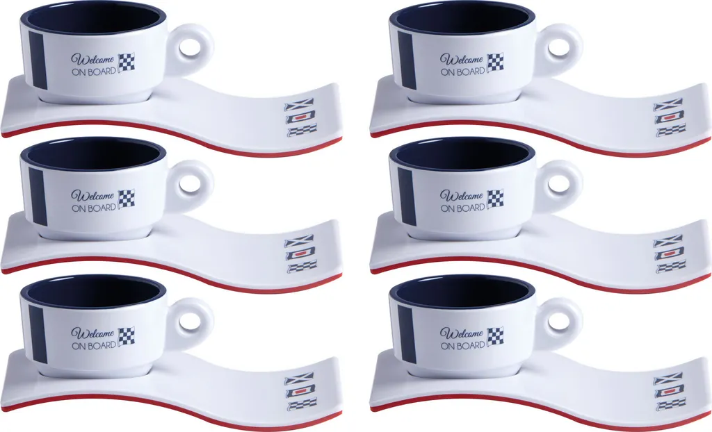Sinfonia Nautica: Set 6 Tazzine Caffè Venezia Melamina Onda