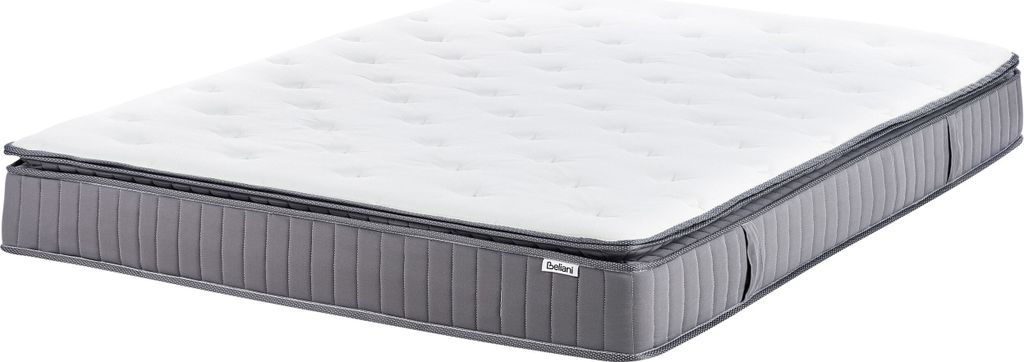 BELIANI Taschenfederkernmatratze 180 x 200 mit Griffen Kühlende Memoryschaum-Füllung Abnehmbarer Bezug Mittelfest Modernes Gesteppt Design