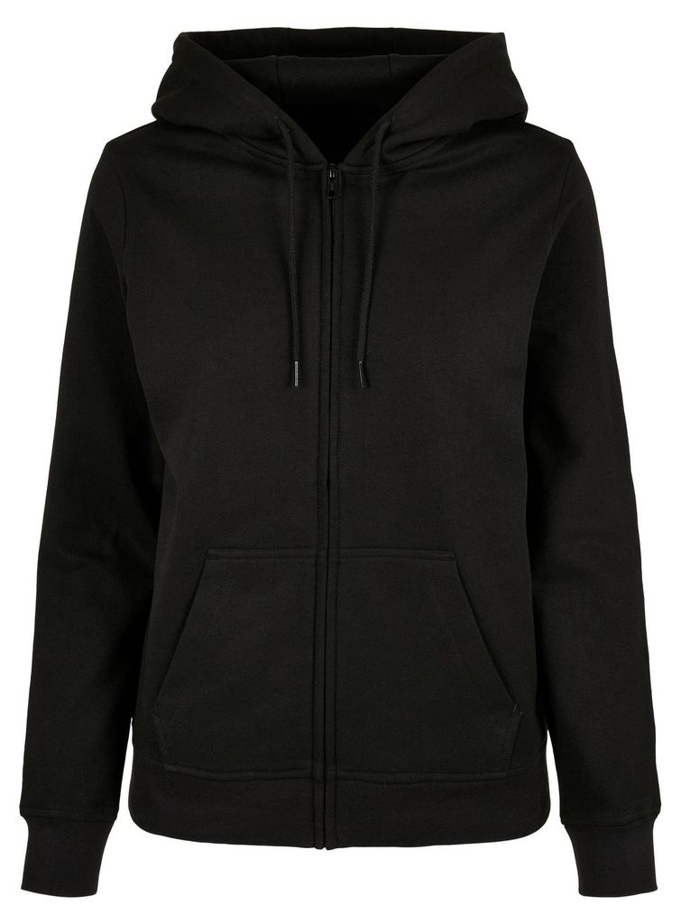 Build Your Brand - "Basic" Hoodie mit durchgehendem Reißverschluss für Damen LT5013 (XS) (Schwarz)