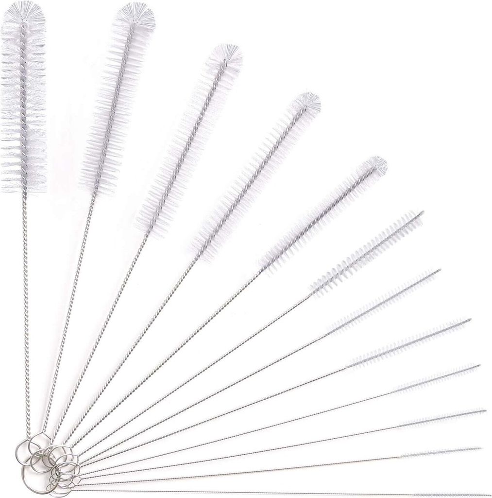 Kleine Reinigungsbš¹rste Fš¹r Kaffeevollautomat, 12 Pcs Strohhalm Bš¹rste Set, Flasche Reinigungsbš¹rsten Milchschlauchbš¹rste Nylon Schl...