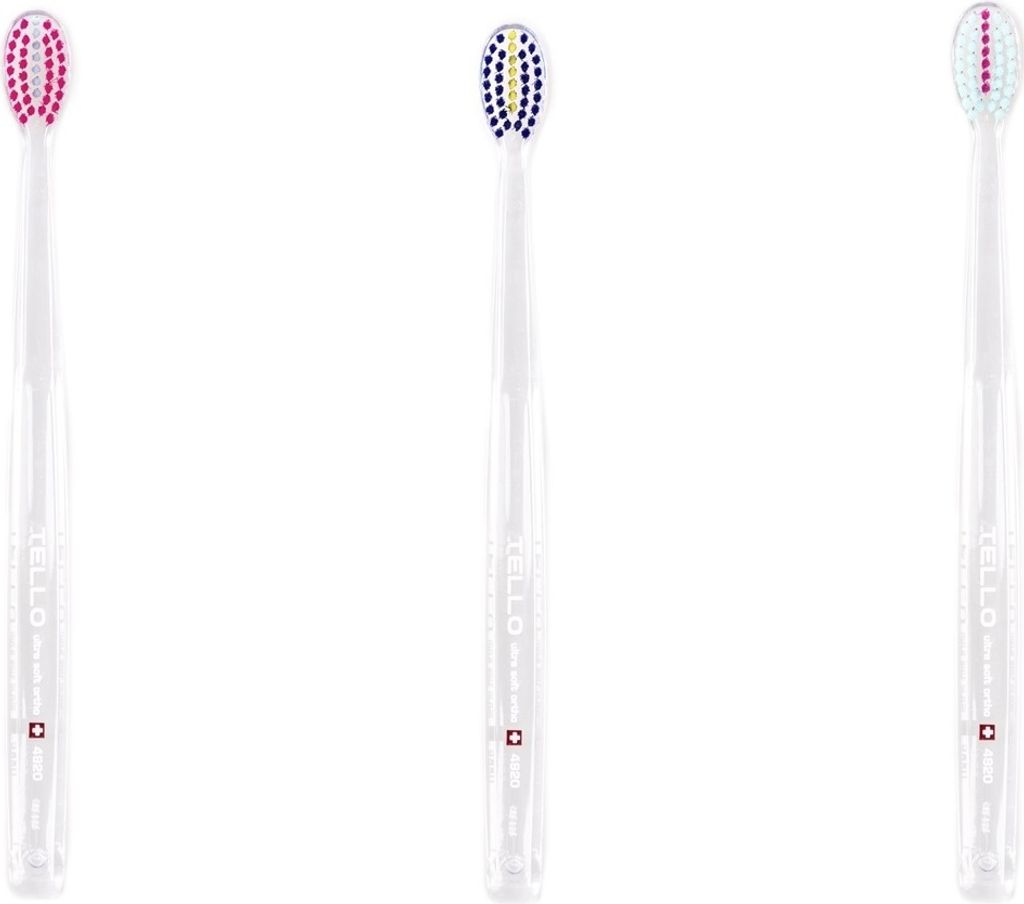3x TELLO Brush Ultra Soft 4920 Ortho - KFO Zahnbürste