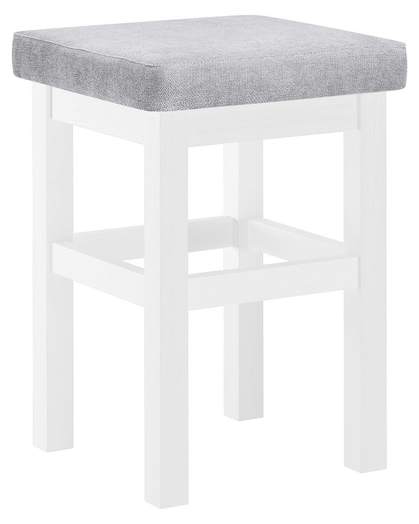 Holzhocker mit verschiedenen Polsterfarben Massivholzsitz Produktbild 