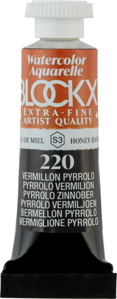 Blockx 3x Aquarellfarbe, Pyrrolo Zinnoberrot- Tube 5ml Pyrrolo Zinnober 43220BXC