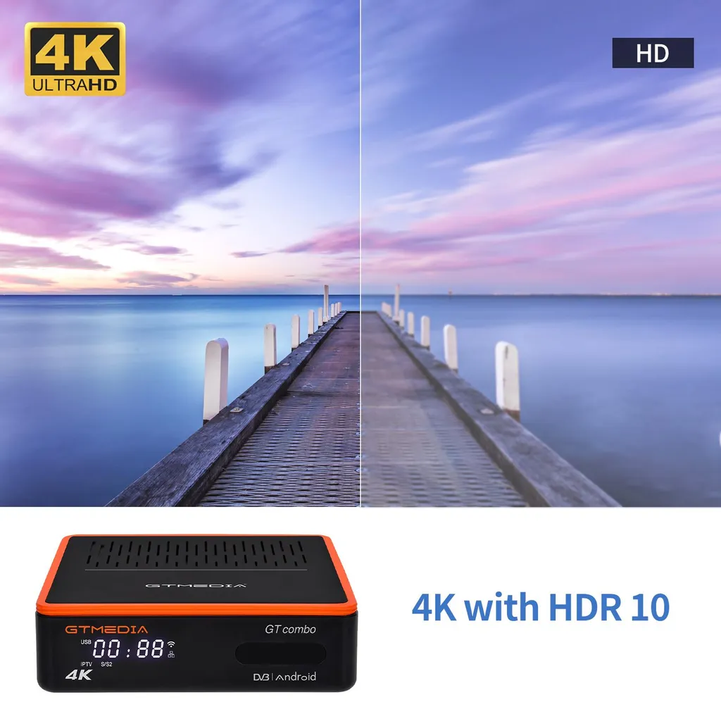 Décodeur TV 4K GT KOMBO Wi-Fi pour IPTV et Satellite sans Interruption - 3