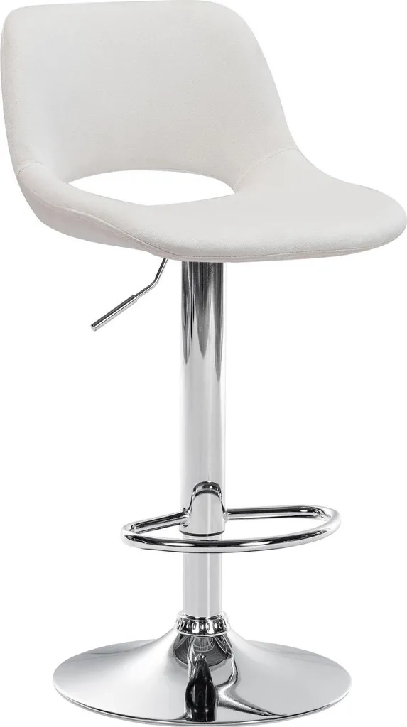 Sgabello Alto Velluto Crema e Cromo - Arredo Bar Casa di Lusso