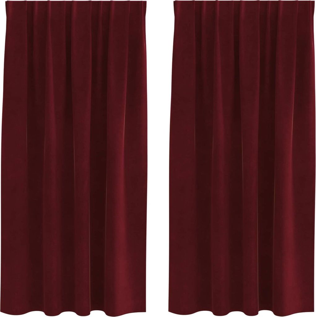 vidaXL Verdunkelungsvorhänge 2 pcs Weinrot 140 x 175 cm Samt