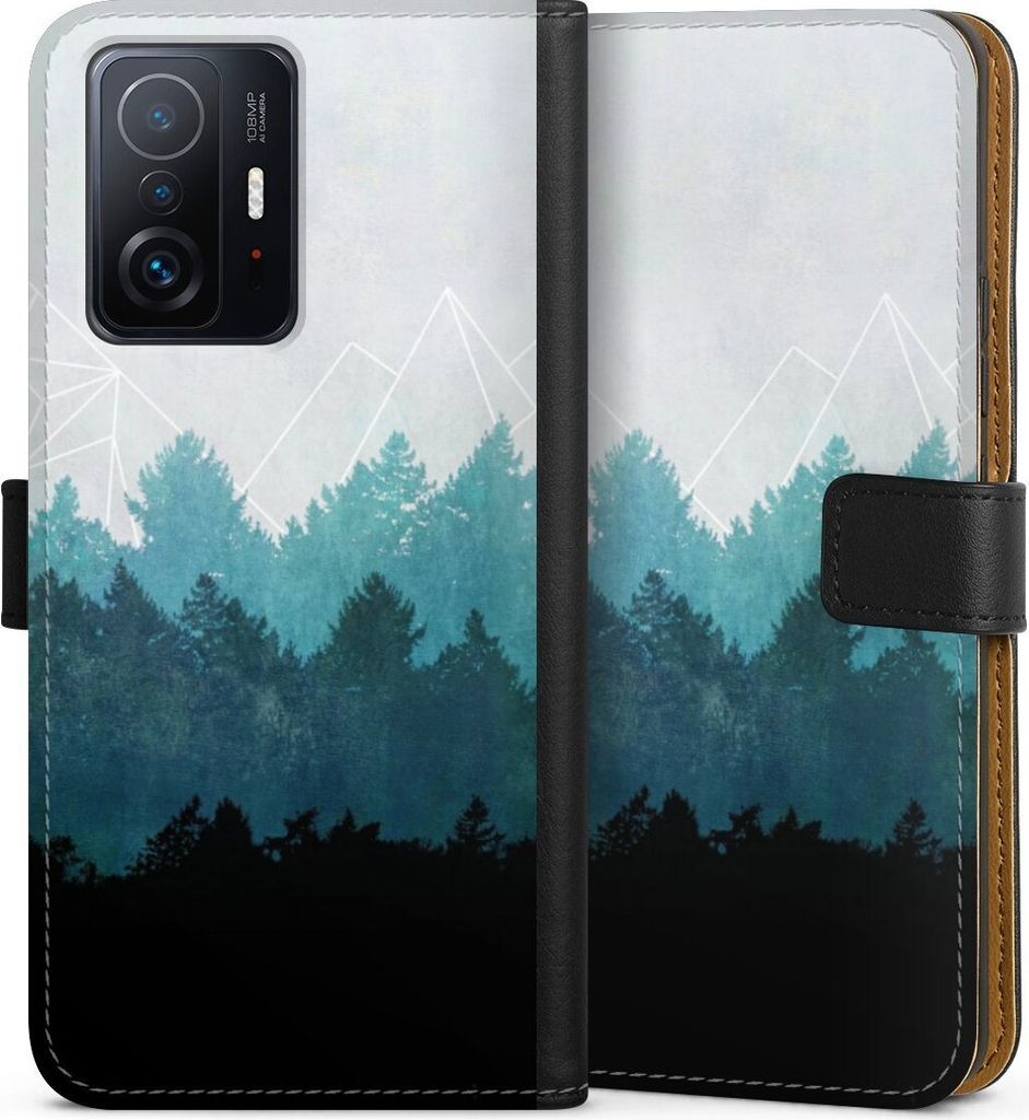 DeinDesign Klapphülle für Xiaomi 11T 5G Handytasche Lederhülle Tasche Abstrakt Baum Wald