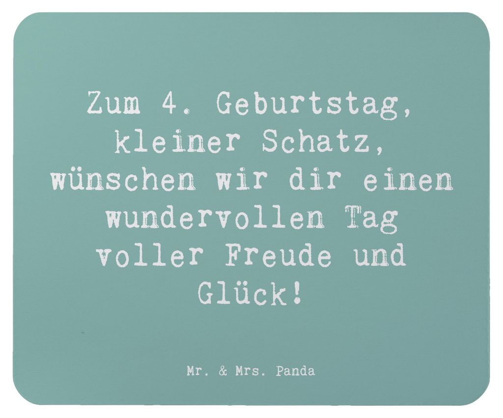 Mr. & Mrs. Panda Mauspad Spruch 4. Geburtstag - Meeresbrise - Geschenk, Alter, Geburtstagskind, Mousepad, Geburtstagswunsch, Erinnerung, laptop, Fr...