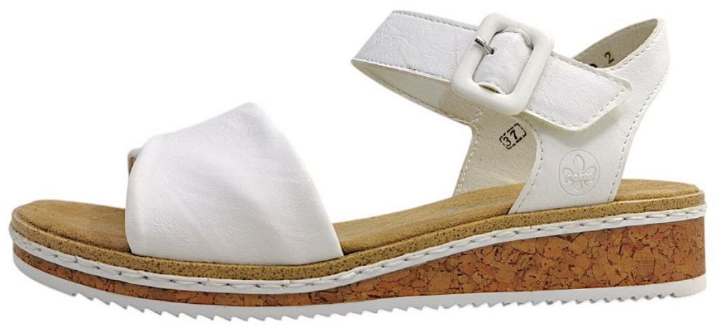 Rieker Damen Klett Sandale mit Keilabsatz in Korkoptik Produktbild 