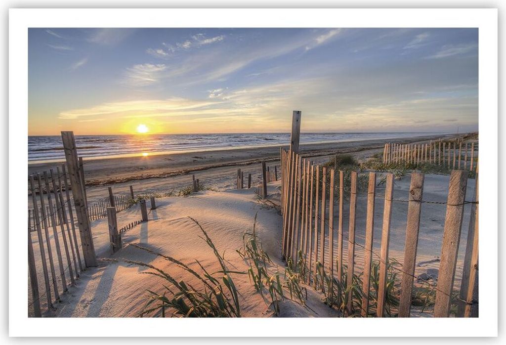 Poster - Poster ohne Rahmen - Westen Sonne Düne - 91,5x61 cm - Wand Bild - Wanddeko - Wandbilder - Kunstposter - Wandposter - Bilder - Kunstdruck ...