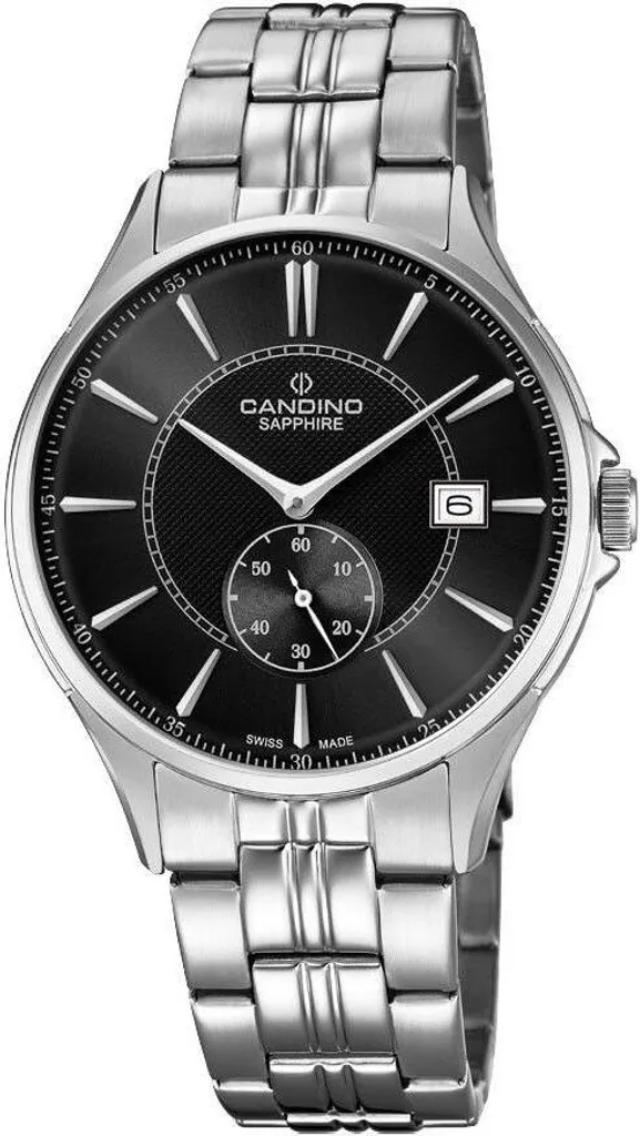 Montre Homme Candino C4633-4 avec Verre Saphir et Bracelet Cuir Noir