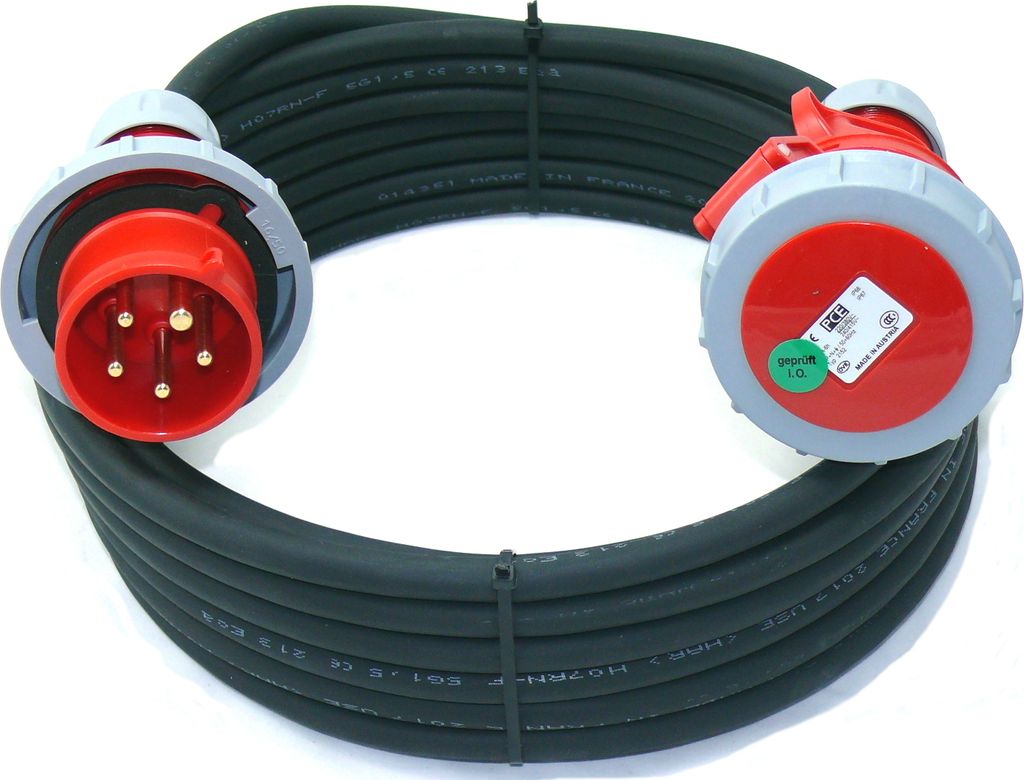 CEE Verlängerungskabel wasserdicht H07NR 5G1,5 5x1,5 16A PCE IP67 5-50m, Größe:5G1.5/ 20m