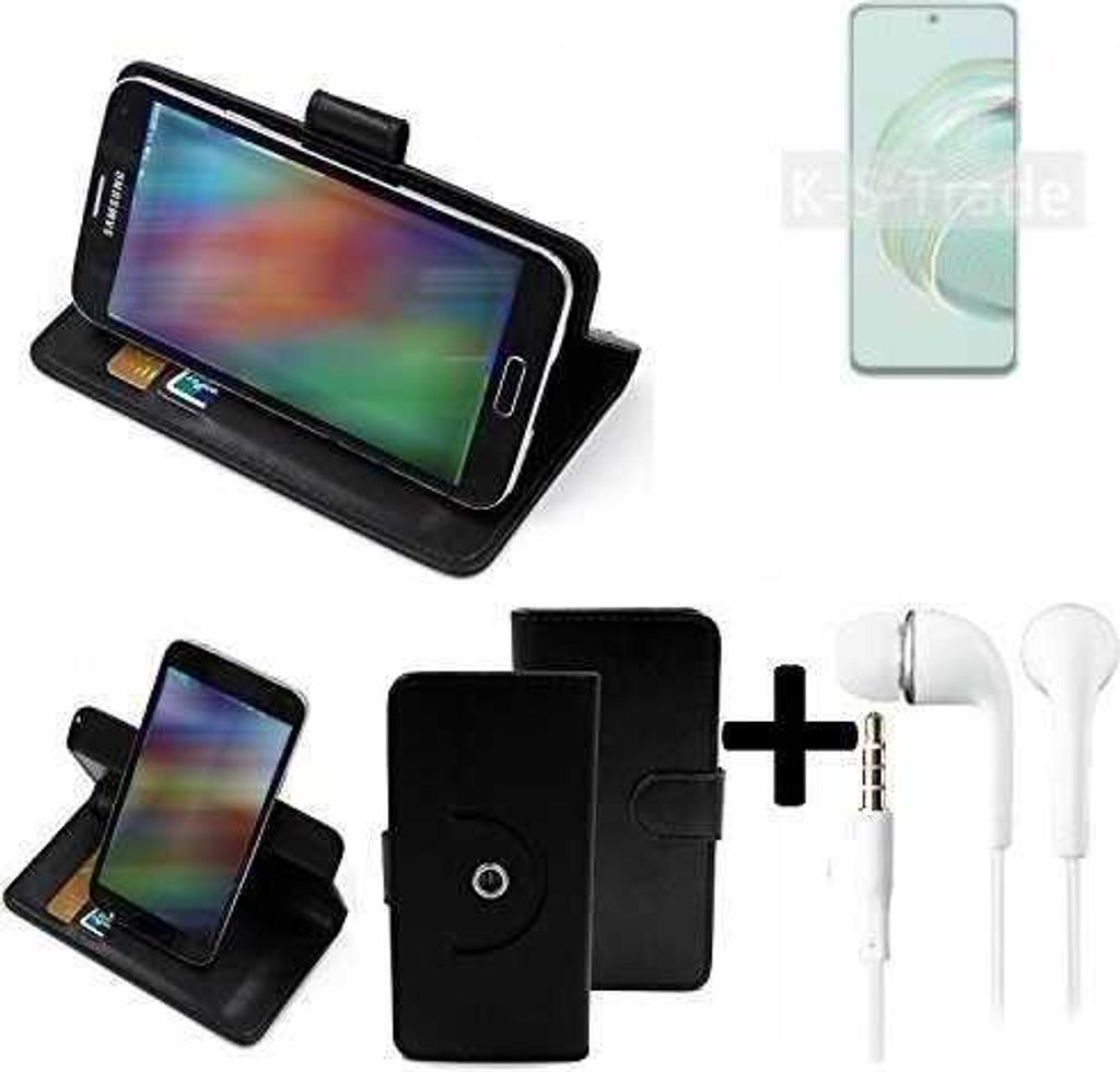 K-S-Trade Handy Hülle Schutz Hülle + Kopfhörer kompatibel mit Huawei nova 10z Handyhülle Flipcase Smartphone Cover Handy Schutz Tasche Walletcase
