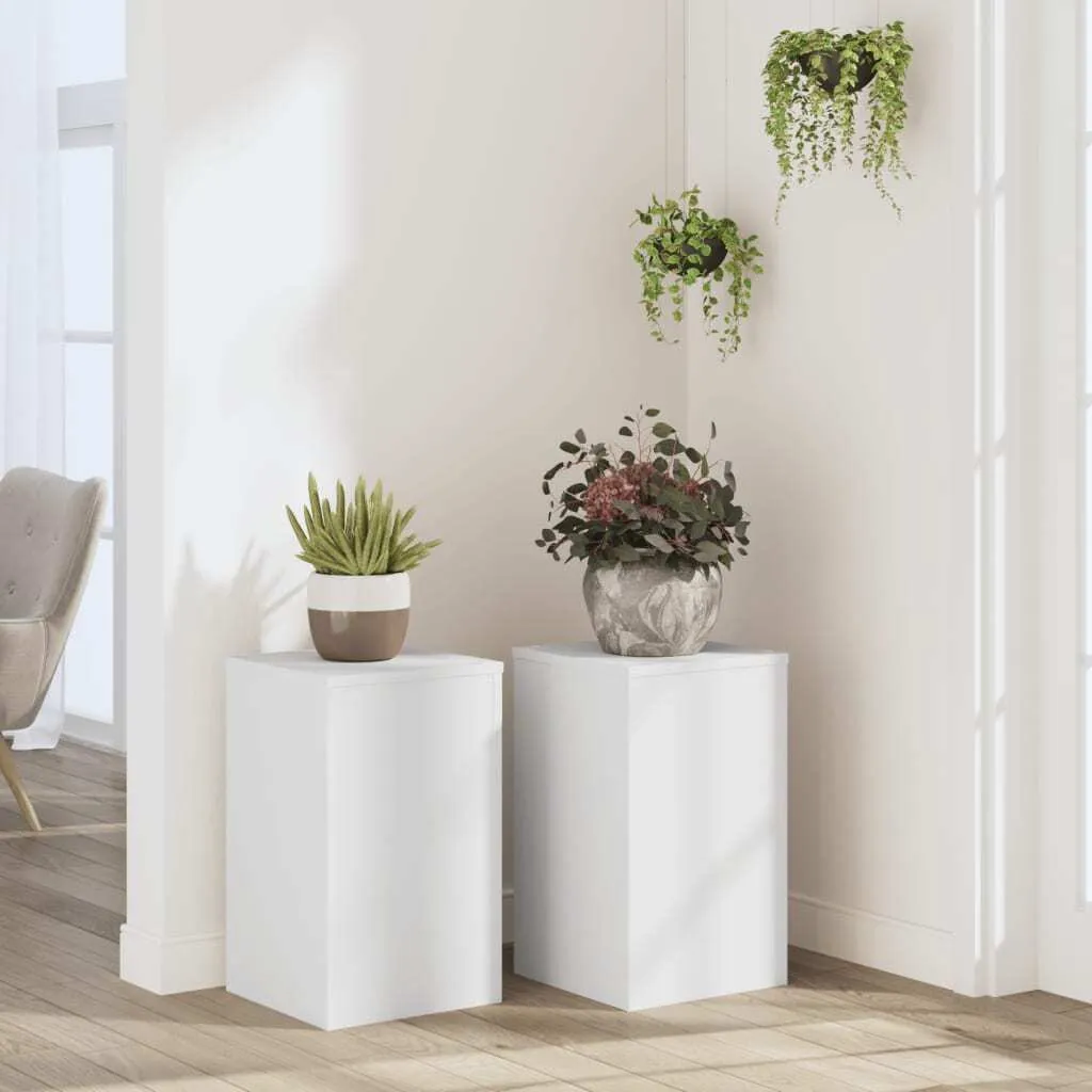 Supporto per Piante Bianco 2 pz - 30x30x50 cm Legno Ingegnerizzato