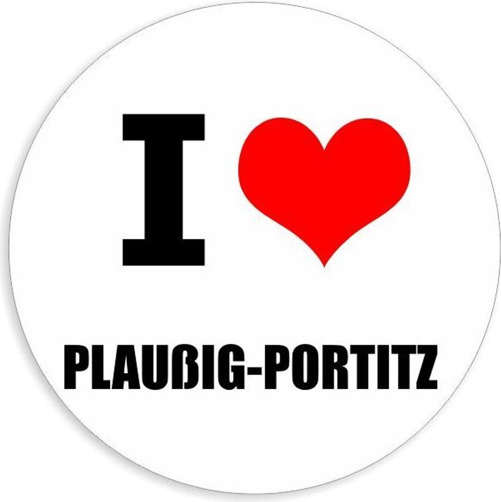 Kiwistar - Autoaufkleber - 8x8 cm - außen klebend - I love Plaußig-Portitz für Auto, Laptop, Fahrrad, LKW, Motorrad Aufkleber mehrfarbig Sticker...