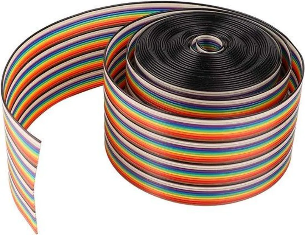 Câble plat 40 broches anti-erreur multicolore pas 1.27mm longueur 1m