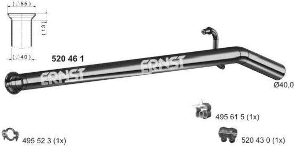 ERNST Abgasrohr Auspuffrohr für RENAULT TWINGO II (CN0) 520461