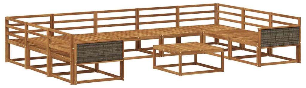 vidaXL Outdoor-Sofagarnitur 10 pcs Natur Massivholz Akazie