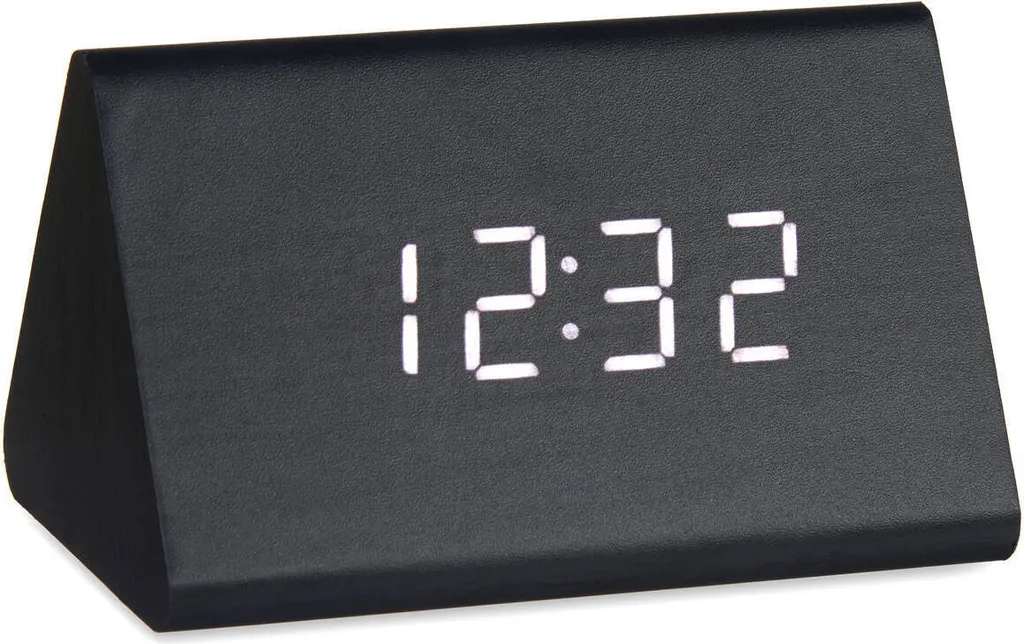 Horloge numérique silencieuse pour bureau bois noir - Gestion du temps