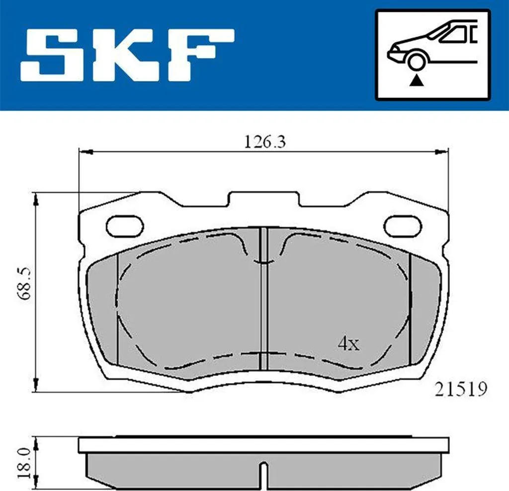 Plaquettes de Frein SKF VKBP 80435 avec Matériau de Friction OE RTC5574
