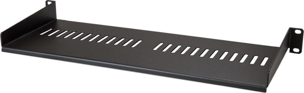 StarTech.com Belüfteter Server Rack Fachboden - 175 mm Tief - Regalboden - Schwarz - Stahl - 20 kg - 1U - EIA/ECA-310-E