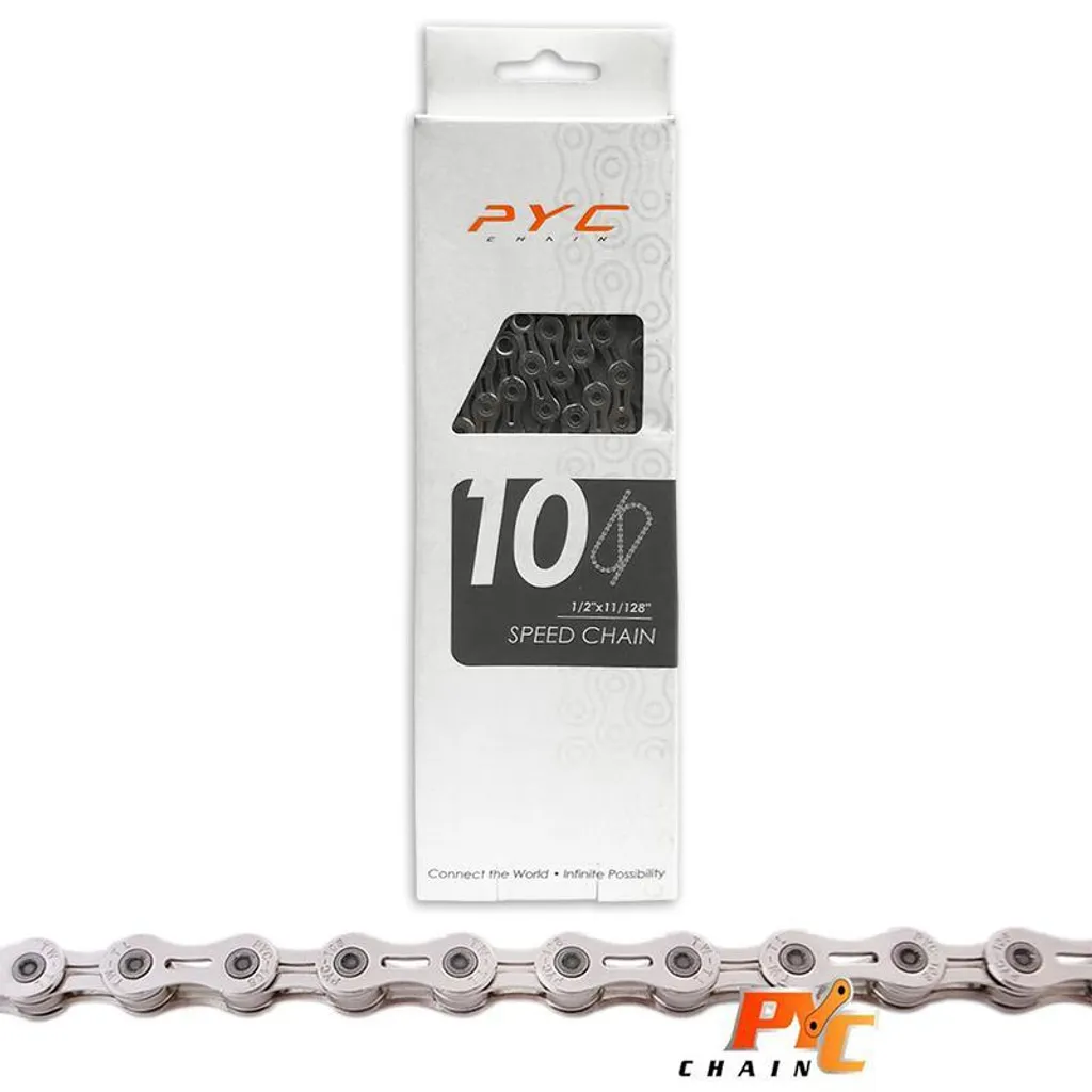 Chaîne de vélo pour transmission 10 vitesses PYC Premium route et VTT