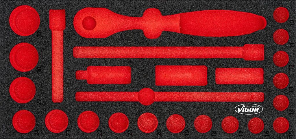VIGOR Weichschaumeinlage leer V4975N-L L x B x H: 393 mm x 188 mm x 35 mm