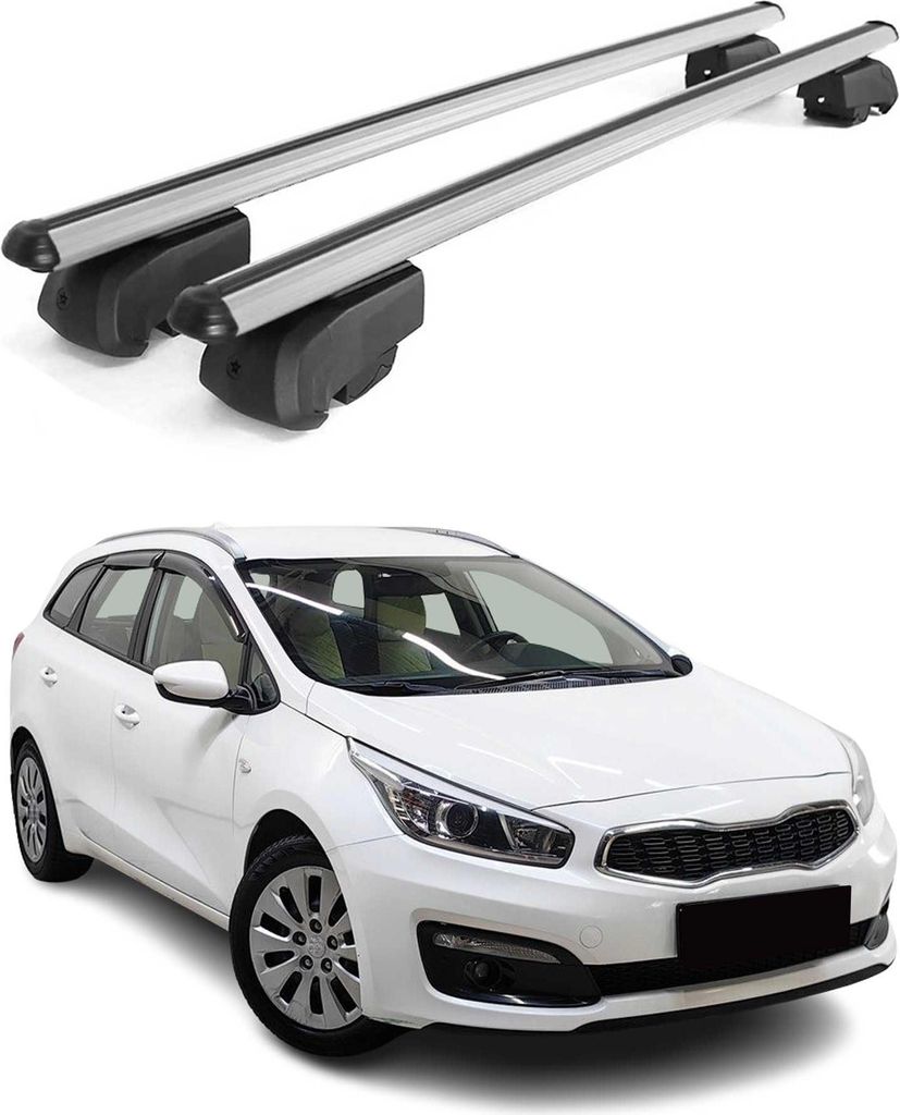 Dachträger Gepäckträger für Kia Ceed JD SW 2012-2018 ABE Aluminium Grau 2x