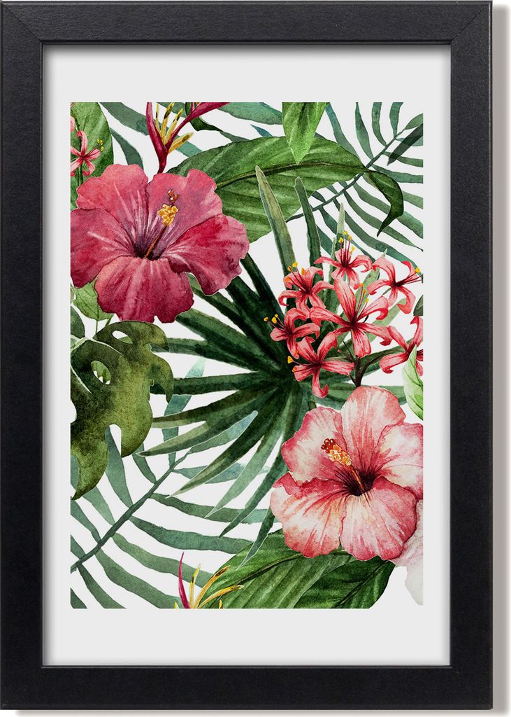 Bild 20x30 MDF-Rahmen, Wandkunst Hawaii-Muster