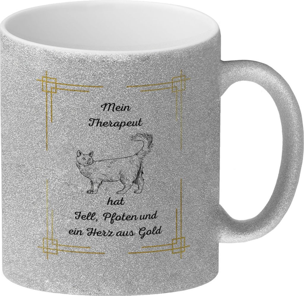 Katze Glitzer-Kaffeebecher eine bunte Tasse für Tierliebhaber