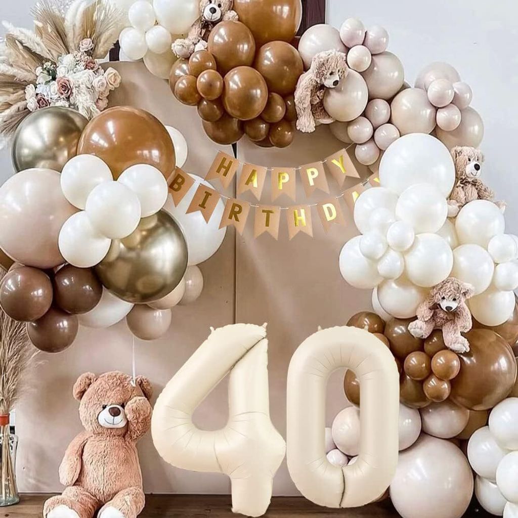 Boho balónky ke 40. narozeninám - dekorace s béžovými Obrázek produktu 3