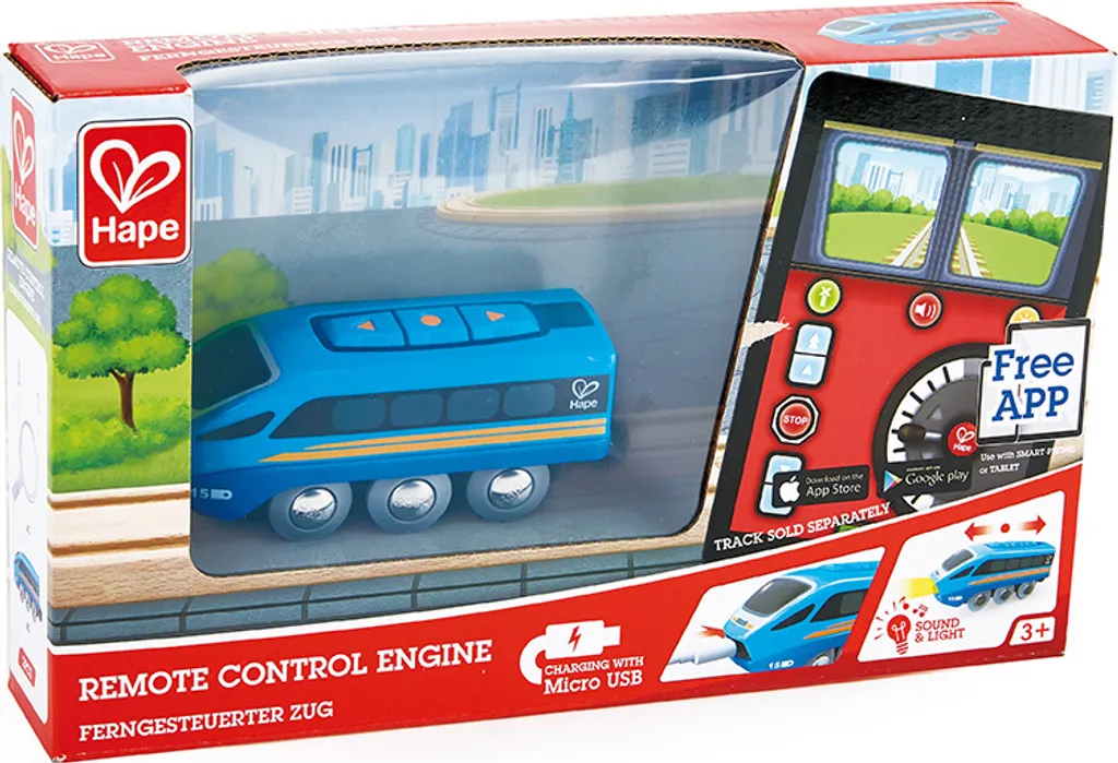 Train télécommandé E3726 Hape : locomotive radiocommandée haute précision