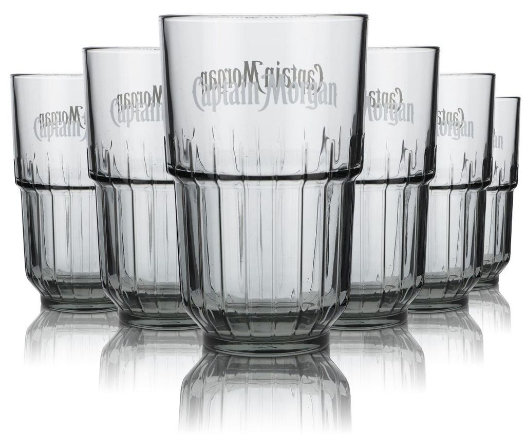 6x Captain Morgan Glas LinQ 0,4l Longdrink Gläserset Produktbild 