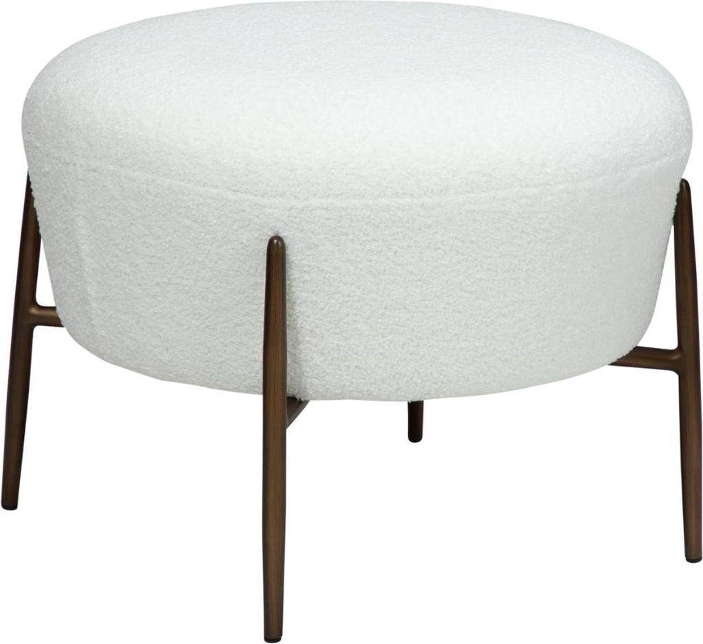 Orbit Dan-Form Pouf Bouclé weiß.