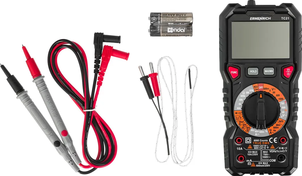 Ermenrich Zing TC21 Multimètre Numérique 82985 Haute Précision RMS