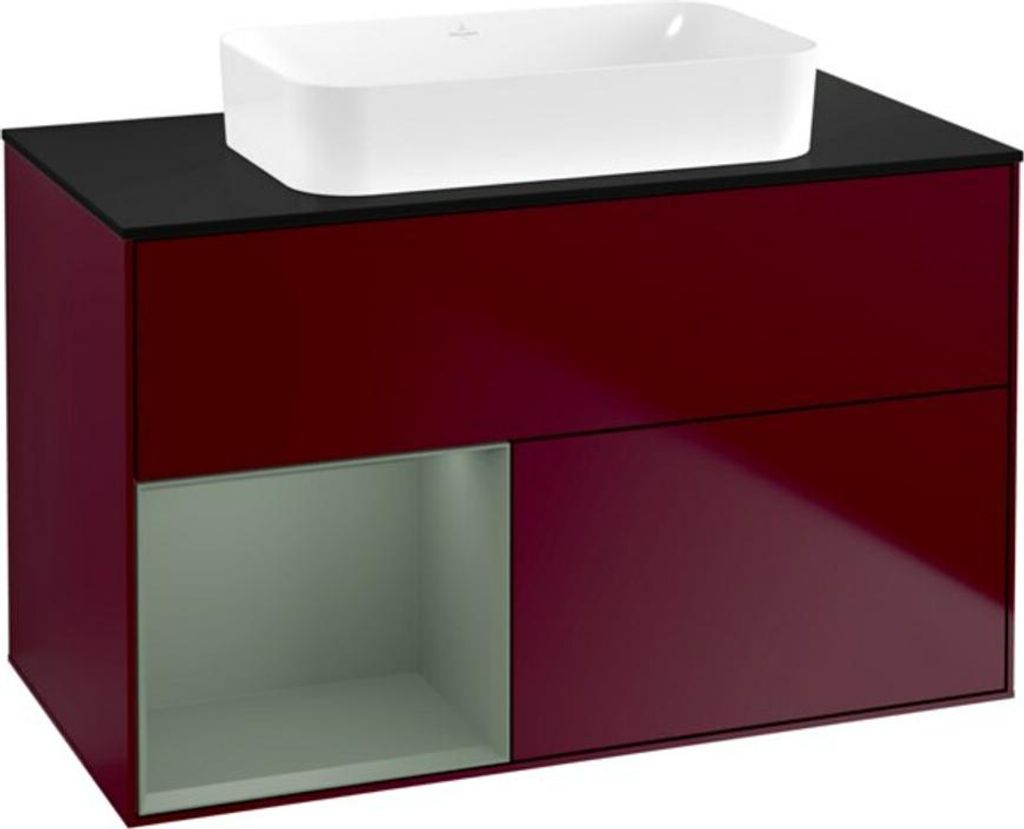 V&B Waschtischunterschrank Finion 100x60,3 cm, Reg li Oli. m Lac, Peo Matt