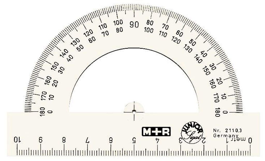 M+R Halbkreis-Winkelmesser 10cm glasklar