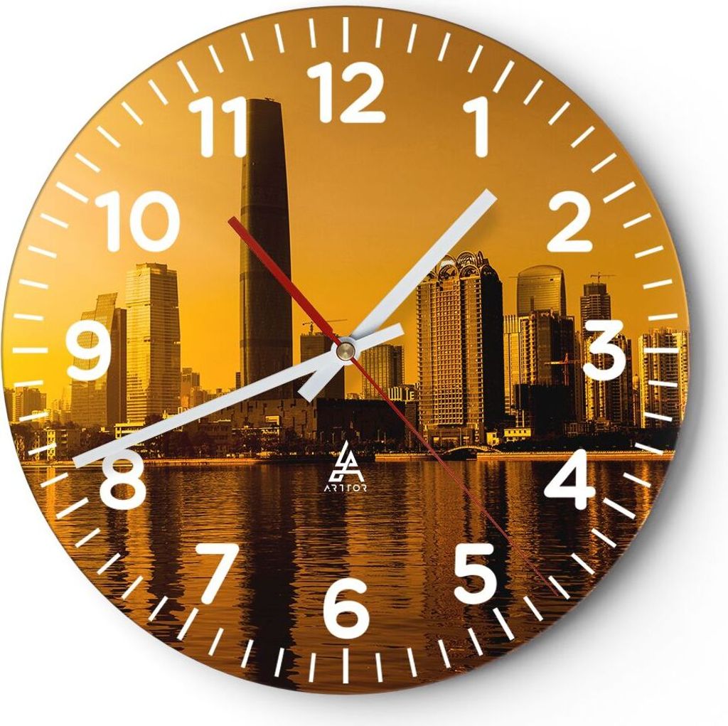 Wanduhr - Rund - Glasuhr - Stadt â €